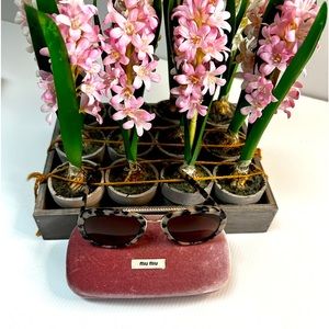 Miu Miu Tortoiseshell Sunglasses with Pink Case